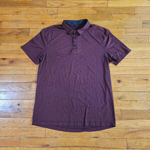 Lululemon Evolution Tech Polo Golf Men Large Performance Preppy Athletic